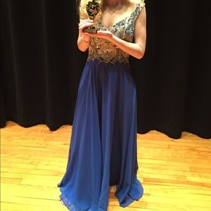 Blue custom gown